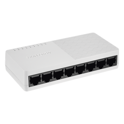 HIKVISION DS-3E0108D-O - Switch de Escritorio / 8 Puertos / Fast Ethernet 10/100 Mbps / Diseño Compacto / Plug & Play | SIERRA STORE