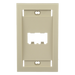 PANDUIT CFPE2EIY - Placa de Pared Vertical / 2 Puertos Mini-Com / Espacios para Etiquetas / Perfil Elevado / Marfil | SIERRA STORE