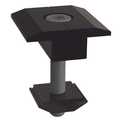 Sujetador Intermedio 30 mm para montaje de paneles solares en riel 5 Y 8 con anodizado negro | SIERRA STORE
