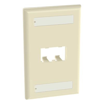 PANDUIT CFPL2EIY - Placa de Pared Vertical / 2 Puertos Mini-Com / Diseño Plano / 69.8 x 114.3 mm (2.75 x 4.5 in) / Marfil | SIERRA STORE