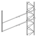 Brazo Tipo F para Torre / Acero ASTM A36 / Galvanizado Electrolítico / Longitud 1 m (3.3 ft) / Compatible STZ-45 / 7.35 kg | SIERRA STORE