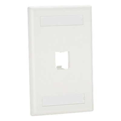 PANDUIT CFPL1IWY - Placa de Pared Vertical / 1 Puerto Mini-Com / Etiquetas Personalizables / Blanco Mate / 2.75 x 4.5 pulgadas | SIERRA STORE