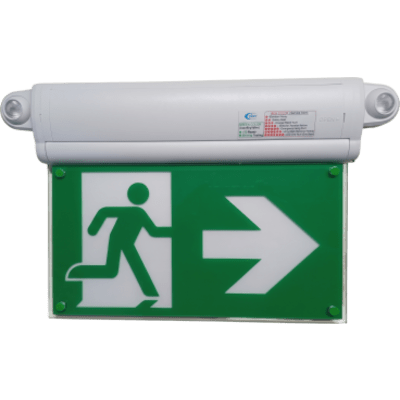Letrero de Salida con Luz de Emergencia / Borde Iluminado con LEDs Blancos / Pictograma Intercambiable / Montaje Pared-Techo-Lateral / | SIERRA STORE