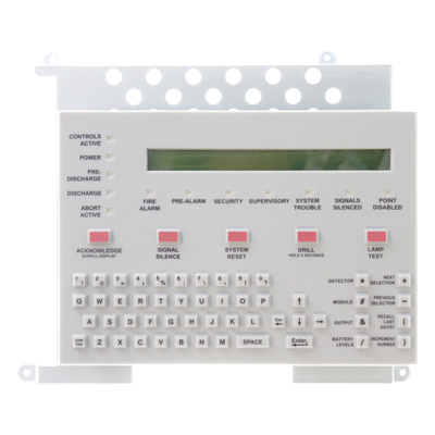 Teclado con Pantalla LCD / 80 Caracteres Retroiluminada / Teclado QWERTY Completo / 24 VCD / para Paneles de Detección de Incendio | SIERRA STORE