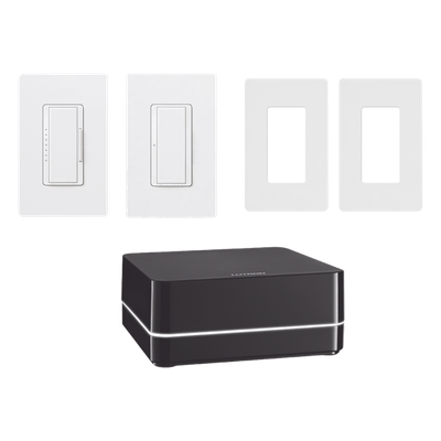 Kit de Control de Iluminación / Repetidor Principal / Atenuador 600 W / Interruptor 8 A / 2 Placas Claro / App y Asistentes de Voz | SIERRA STORE