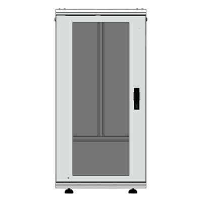 Gabinete Rack de Piso / 24U / 19 Pulgadas / Vidrio con Cerradura / Carga 750 kg / 600x605x1190 mm (23.6x23.8x46.9 in) / Acero Calibres | SIERRA STORE