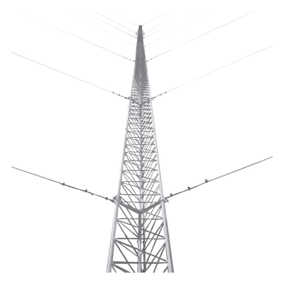 Kit de Torre Arriostrada de Techo / 24 m (78.7 ft) / Carga Axial 200 kg / Resistencia Viento 200 km/h / Galvanizado en Caliente / 8 | SIERRA STORE