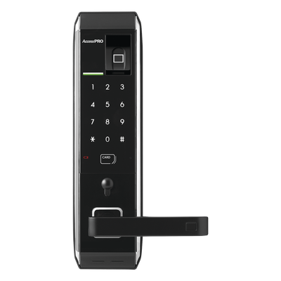 Cerradura inteligente con teclado Touch Screen, Apertura con huella digital/Tarjeta Mifare/Contraseña | SIERRA STORE