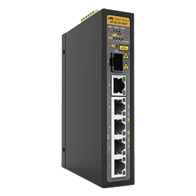 Switch Industrial PoE+ No-Administrable de 5 Puertos 10/100/1000 Mbps (4 Puertos son PoE+) + 1 puertos SFP, 90 W | SIERRA STORE