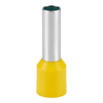 Conector Ferrule / 10 AWG (6 mm²) / Latón Estañado / Aislamiento PVC Amarillo / 25 Piezas | SIERRA STORE