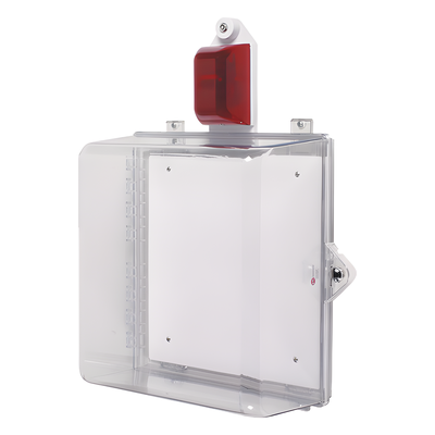 Gabinete Mediano / Policarbonato Transparente UV / Sirena-Estrobo 32 Tonos / Cerradura Thumb Lock / UL Type 4X / 309x360x163 mm / | SIERRA STORE