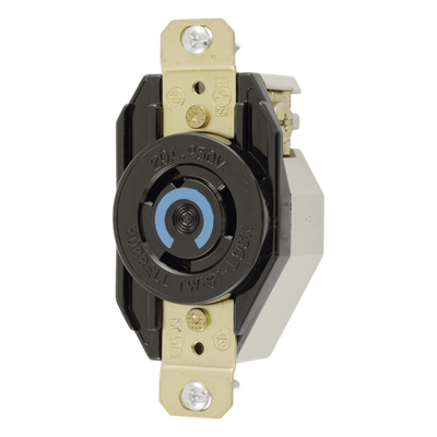 Receptáculo Industrial / Media Vuelta NEMA L6-20R / 20A 250V / 2 Polos 3 Hilos / Nylon Resistente / -40°C a 75°C | SIERRA STORE