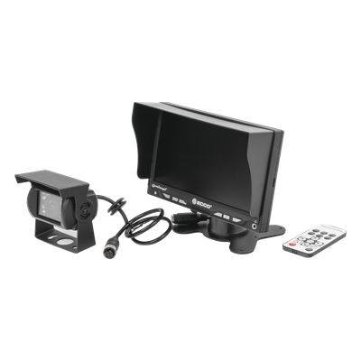 Sistema de Reversa Vehicular / Monitor LCD 7'' / Cámara CMOS IR 18 LEDs / Soporte Dual Cámara / Cable 20 m (65.6 ft) | SIERRA STORE