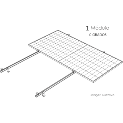 Sistema de Montaje Solar / Techo Plano / 1 Módulo / Inclinación 15° / Resistencia Viento 140 km/h / Área 4 m² (43.1 ft²) | SIERRA STORE