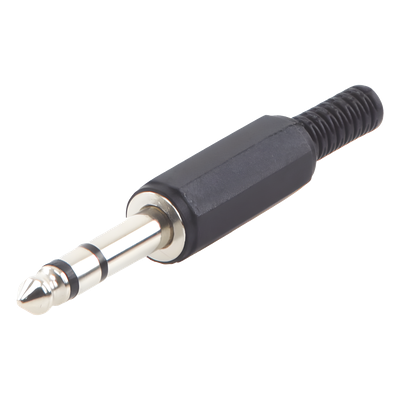 Conector Macho Estéreo / 6.35 mm (1/4") / Cuerpo Plástico / Terminación Soldadura / 28-14 AWG | SIERRA STORE
