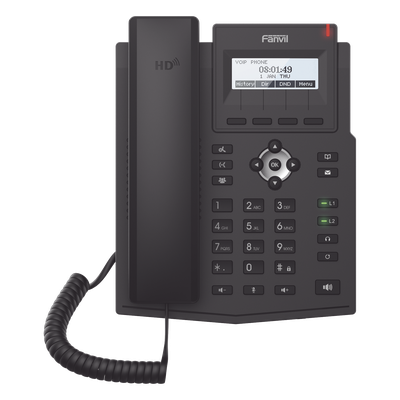 Teléfono IP / 2 Líneas SIP / Pantalla LCD 128x48 / Audio HD G.722 y Opus / Conferencia 3 Vías / PoE 802.3af / OpenVPN / Soporte EHS | SIERRA STORE