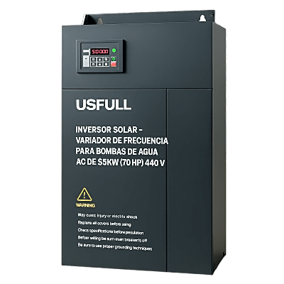 Inversor Solar Variador de Frecuencia / 55 kW (70 HP) / 440V Trifásico / MPPT Automático / Rango DC 300-850V / Instalación hasta 50 m | SIERRA STORE