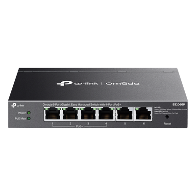 Switch Gigabit / 6 Puertos / 4 PoE+ 65W / Gestión Cloud SDN / Fanless / Alcance PoE 250 m (820.2 ft) / QoS y VLAN | SIERRA STORE