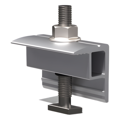 Abrazadera Final para Módulos Fotovoltaicos / Aluminio Serie 6000 / Compatible 30-40 mm / Sistemas N Rail y S Rail | SIERRA STORE