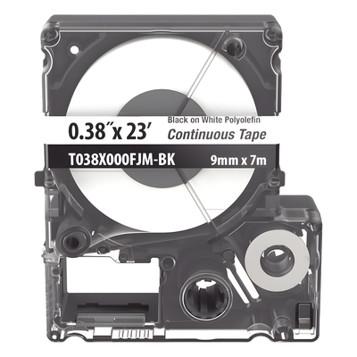 PANDUIT T038X000FJM-BK - Casete de Etiquetas de Poliolefina / Cinta Continua / Negro Sobre Blanco / 9 mm x 7 m (22.97 pies) / | SIERRA STORE