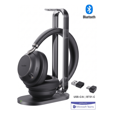 Diadema Inalámbrica Bluetooth / 5 Micrófonos Acoustic Shield / ANC 35 dB / Autonomía 40 h / Alcance 45 m (147.6 ft) / USB-C/A / Qi / | SIERRA STORE