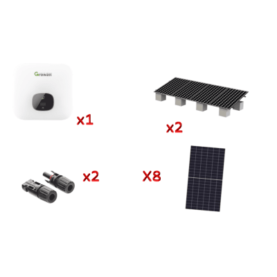 Kit Solar Interconexion  / 5kW  220Vca / Inversor GROWATT / Montaje Incluido - GROWATT