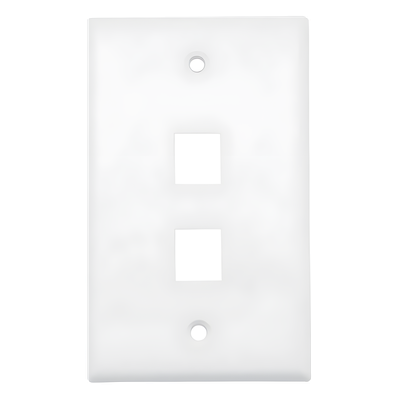 HIKVISION DS-1FPA2-A - Placa de Pared / 2 Puertos / UL 94 V-0 / 114x70x10 mm / 0.37x0.23x0.03 ft / 20 Piezas / Blanco | SIERRA STORE