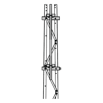 Mástil para Torre / 2-3/8" (57 mm) / 1.8 m (5.9 ft) / Montaje en Cara / Secciones 3 a 7 / Acero Galvanizado | SIERRA STORE