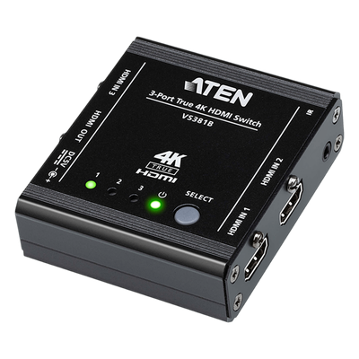 Conmutador HDMI / 3 Entradas 1 Salida / 4K@60Hz 4:4:4 / 18 Gbps / HDR10 Dolby Vision / HDCP 2.2 | SIERRA STORE