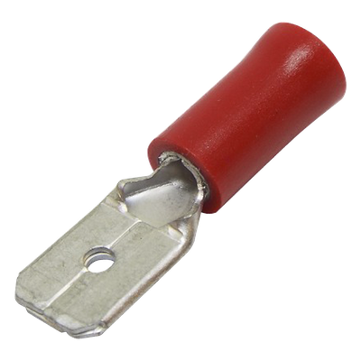 Terminal Macho Aislada / 22-16 AWG / Rojo / 25 Piezas / 21.5x9.9x6.3x3.9 mm | SIERRA STORE