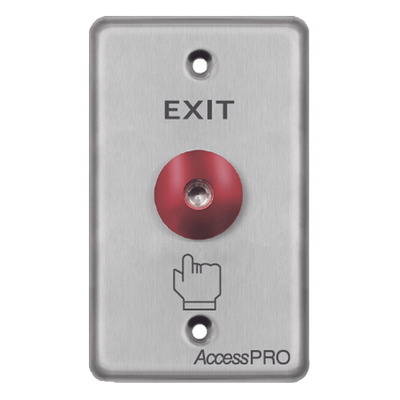 ACCESSPRO APBRRLC - Botón de Parada de Emergencia / Contacto NO/NC / LED 12 VCC / Acero Inoxidable / Ø 16 mm / Placa 115 x 70 x 32 mm | SIERRA STORE