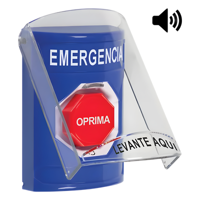 Botón Multipropósito / Superficie / Tapa Policarbonato / Bocina Integrada / Texto Emergencia Español / ADA Compatible / 2.4 in x 3.5 in | SIERRA STORE