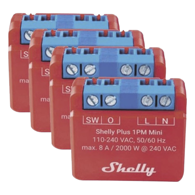 KIT 4 piezas Mini Interruptor inteligente con Wi-Fi, medición de consumo, 1 canal 8A, compatible con asistentes de voz Alexa y | SIERRA STORE
