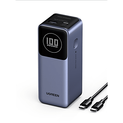Power Bank de 12000mAh | 2 Salidas 100W Max. | USB-A + 1 USB-C | PD 3.0 | QC3.0 | FCP | SCP | Pantalla Inteligente | Carca...