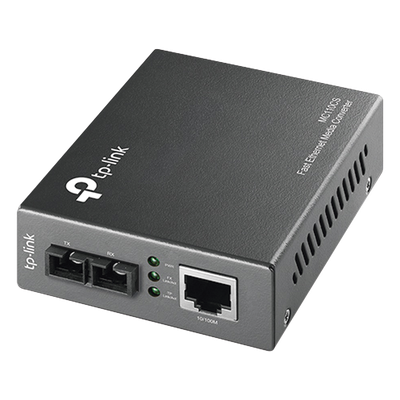 Convertidor de Medios / Fibra Óptica Monomodo / 1 Puerto RJ45 10/100 Mbps / Puerto SC 100 Mbps / Alcance 20 km (65,616.8 ft) / Plug | SIERRA STORE