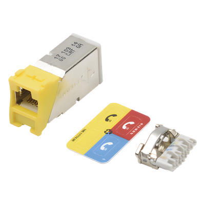 SIEMON Z6A-S05 - Jack Cat6A / Blindado / Montaje Híbrido Plano y Angulado / Terminación Guiada / Quick-Ground / Amarillo | SIERRA STORE