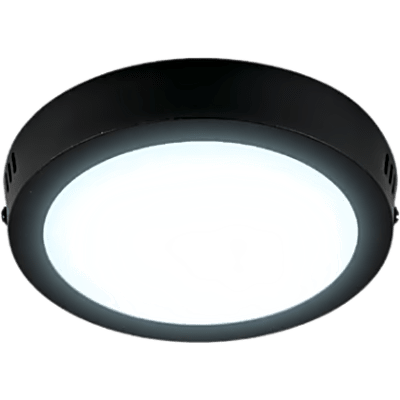 Plafón LED 12 W / Ø 160 mm (6.3 in) / 800 lm / Luz de día 6500 K / Carcasa Color Negro / Ángulo 100° / IRC 80 / 15,000 h / NOM-003 | SIERRA STORE
