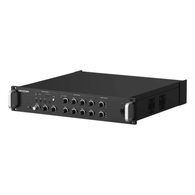 HIKVISION DS-QAZ1A500G1-VB2 - Amplificador de Red / 2 Zonas 250W / Salida 100V/70V / Bluetooth 5.0 / Entrada de Alarma / Control por | SIERRA STORE