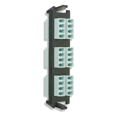 SIEMON RIC-F-LCQ24-01C - Placa acopladora de Fibra Óptica Quick-Pack, Con 6 Conectores LC Quad (24 Fibras), Para Fibra Multimodo, Aqua | SIERRA STORE
