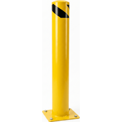 ACCESSPRO XB-114-1250 - Bolardo Fijo de Acero / Diámetro 114 mm / Altura 1250 mm / Pared 2 mm / Base Soldada 150 x 150 mm / Pintura en | SIERRA STORE