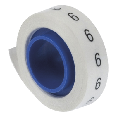 PANDUIT PMDR-6 - Rollo de Etiquetas Marcadoras / Pre-Impresas Número 6 / Poliéster / 2.4 m (7.87 ft) / Fondo Blanco | SIERRA STORE