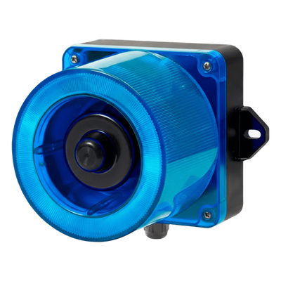 Baliza LED con Sirena Electrónica / 31 Tonos / 123 dB / LED Azul / IP66 / 12-24 VCD / -50°C a +50°C | SIERRA STORE