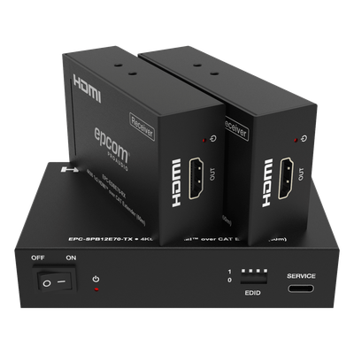 Splitter HDMI / 1x2 / 4K@60Hz a 60 m (197 ft) / 4K@30Hz a 70 m (230 ft) / Extensión Cat6 / Salida Loop / EDID / HDCP 2.2 / PoC | SIERRA STORE