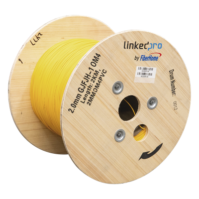LINKEDPRO BY EPCOM 2MMOM4PVC - Cable de Fibra Óptica Multimodo / OM4 / Simplex / Tight Buffer 0.9 mm / Diámetro 2.0 mm / PVC Amarillo | SIERRA STORE