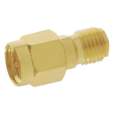 Adaptador en Línea / SMA Macho a SMA Hembra Inverso / Cuerpo Bronce Oro / Contacto Oro / Aislante Teflón | SIERRA STORE