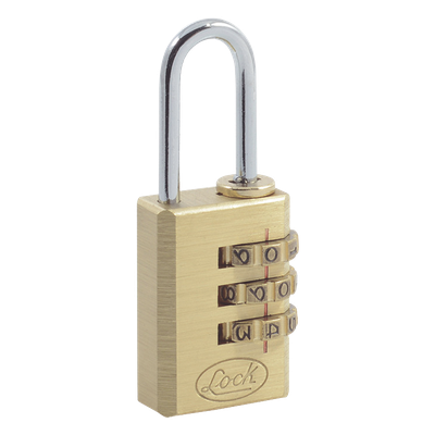 Candado de Combinación / Cuerpo Latón 20 mm / Gancho 3 mm / 3 Pasos de Seguridad / Nivel 3 / Discos Programables | SIERRA STORE