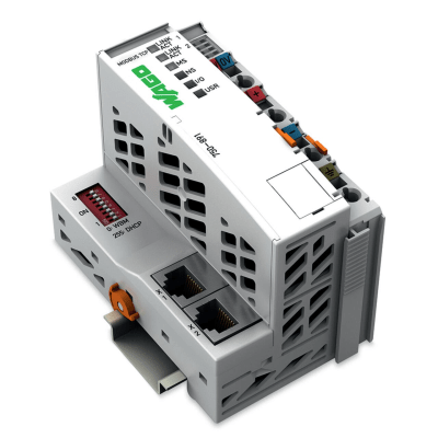 Controlador Modbus TCP / 4ª Generación / 2 x ETHERNET / Switch Integrado / CEI 61131-3 / 4 MB Memoria / IP20 / 24 VCC - WAGO
