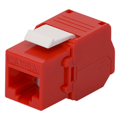 LINKEDPRO BY EPCOM LP-KJ-6A-TTRD - Módulo Jack Keystone / Cat6A / Toolless / Terminación 180° / Sin Blindaje / 1 Puerto / Color Rojo | SIERRA STORE