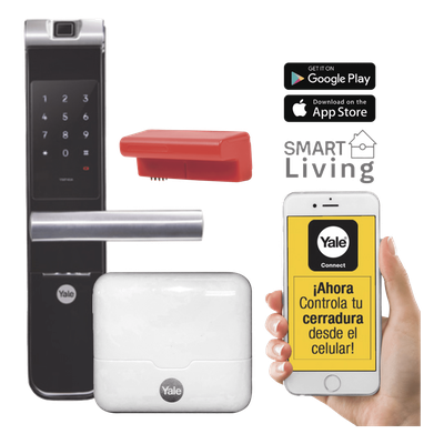 Kit Cerradura Electrónica Inteligente / Biometría y Código PIN / Control Remoto por Smartphone / Wi-Fi / 200 Usuarios / Puertas 35-90 | SIERRA STORE