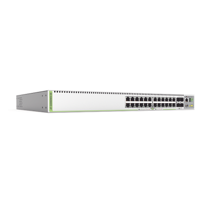 (GS980MX/28) Switch Stack L3, 24 puertos 10/100/1000-T, 4 Puertos SFP+ 10G, Fuente de poder fija | SIERRA STORE